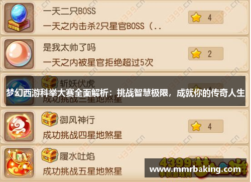 梦幻西游科举大赛全面解析:挑战智慧极限,成就你的传奇人生 梦幻西游科举大赛全面解析:挑战智慧极限,成就你的传奇人生